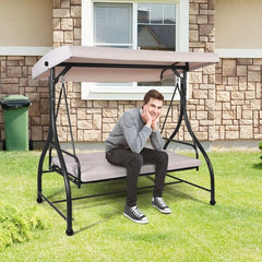 GOFLAME 3-Seater Convertible Swing Chair – Outdoor Patio & Garden Lounger