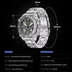 FeelNever Sport Diver Quartz Watch for Men