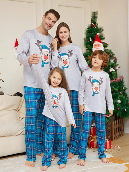 Festive Family Pyjama Set with Reindeer Print