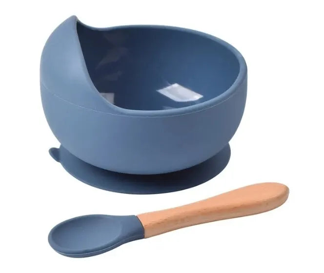 Silicone Suction Weaning Bowl and Spoon Set, 2 Piece