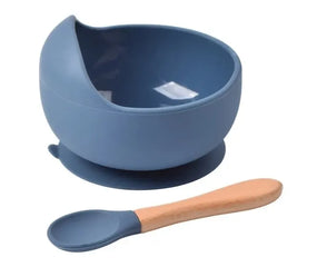 Silicone Suction Weaning Bowl and Spoon Set, 2 Piece