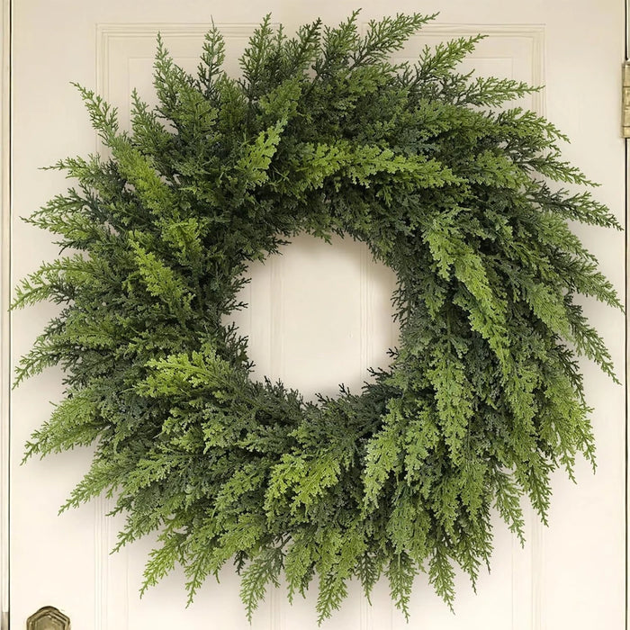 Artificial pine Christmas wreath, photo 1