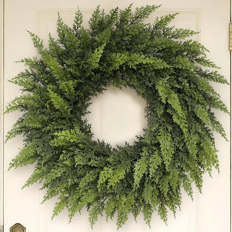 Artificial pine Christmas wreath, photo 1