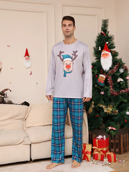 Festive Family Pyjama Set with Reindeer Print