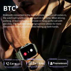 CRTORRS Military-Grade Smartwatch with Health Monitor & Bluetooth Call