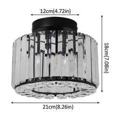 Minimalist Square Crystal LED Ceiling Light – Modern Flush Mount Chandelier
