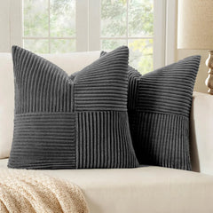 Corduroy Patchwork Cushion Cover
