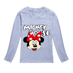 Girls' Minnie Long-Sleeve Cartoon T-Shirt – Fun & Casual