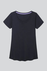 Women's Scoop Neck T-Shirt – Cotton Modal, UK 6-18, Made in Portugal