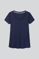 Women's Scoop Neck T-Shirt – Cotton Modal, UK 6-18, Made in Portugal