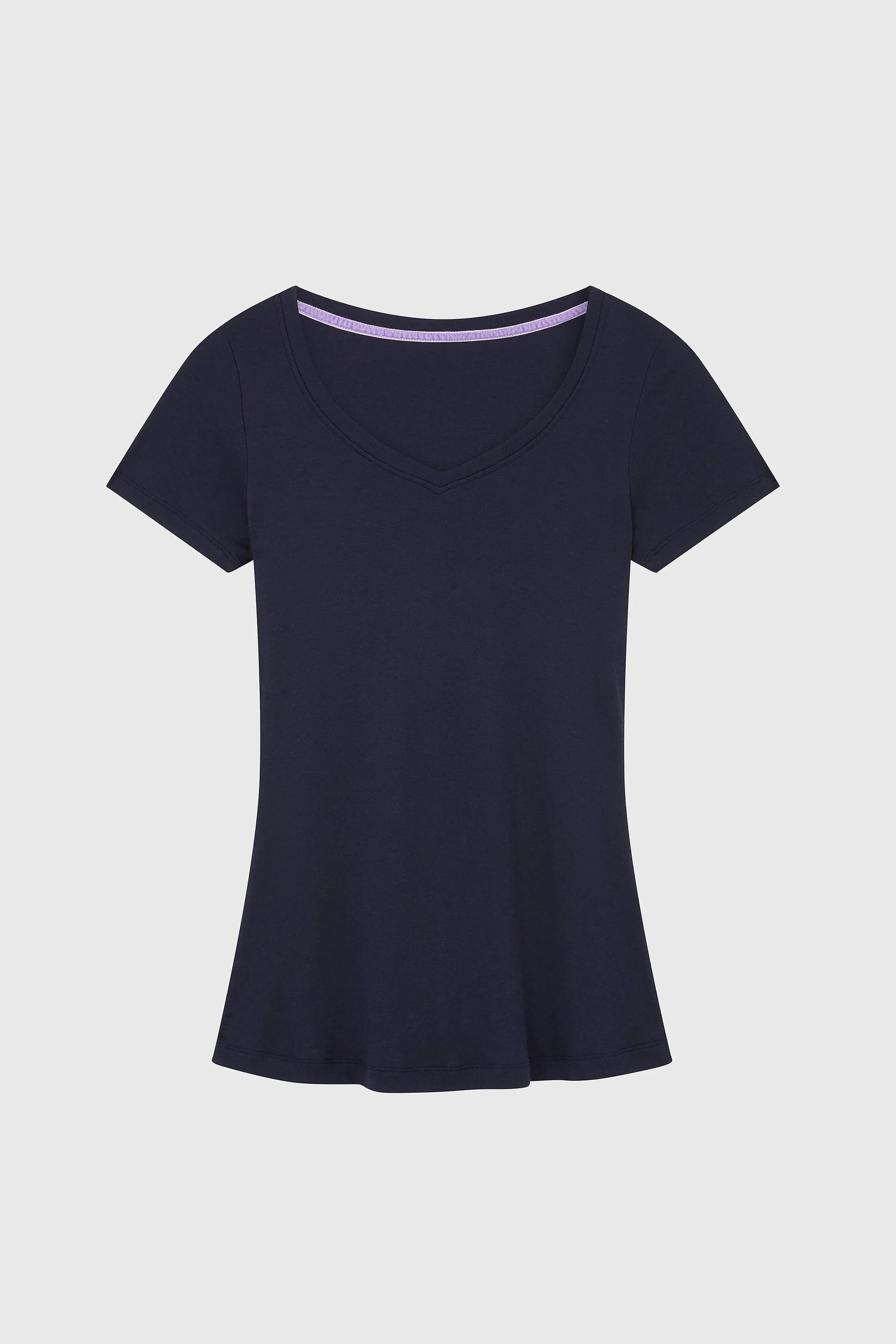 Women's V-Neck T-Shirt – Cotton Modal, UK 8-18, Made in Portugal