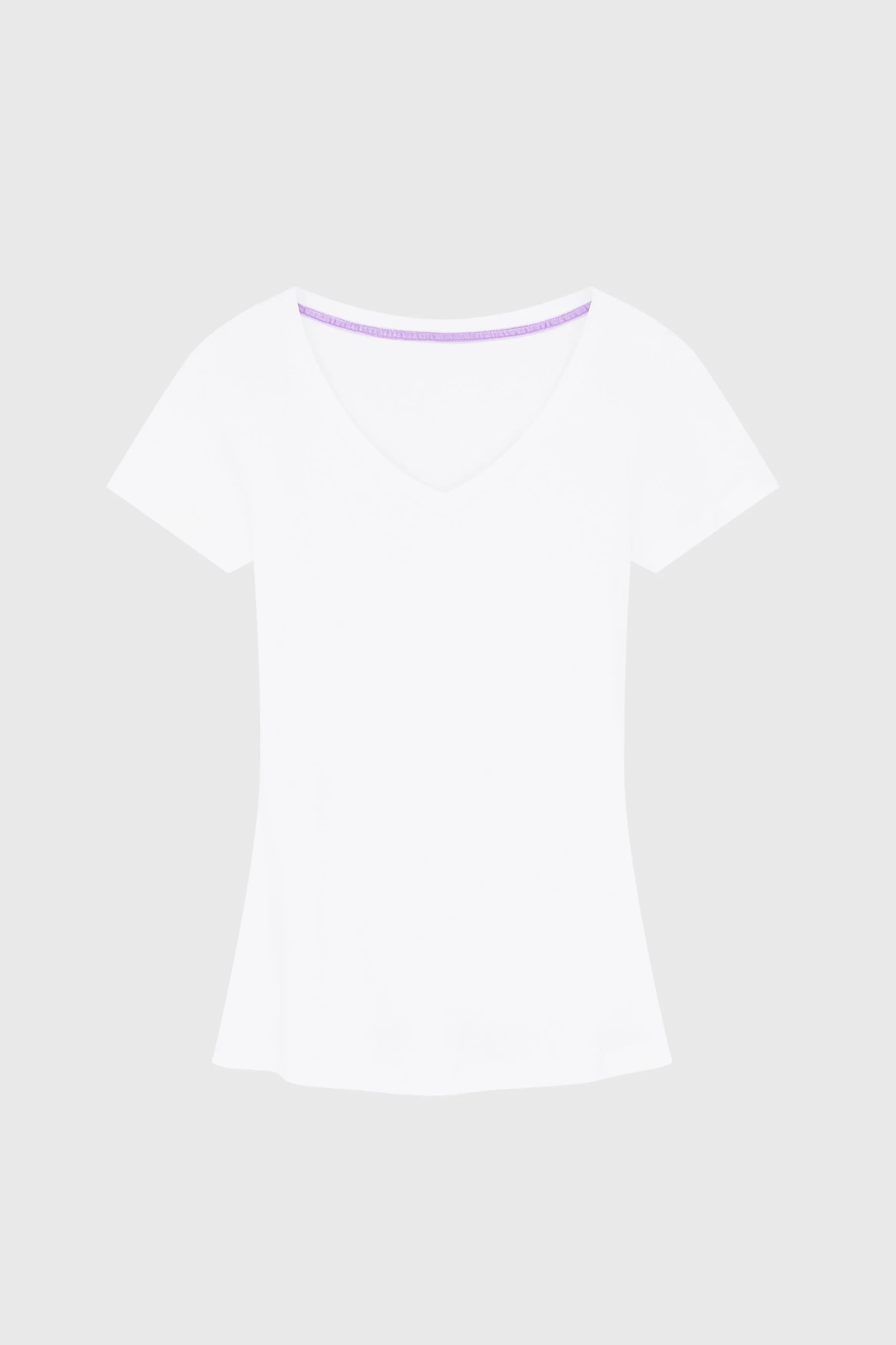 Women's V-Neck T-Shirt – Cotton Modal, UK 8-18, Made in Portugal