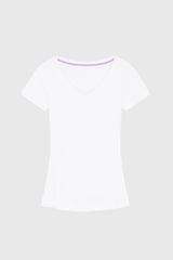 Women's V-Neck T-Shirt – Cotton Modal, UK 8-18, Made in Portugal