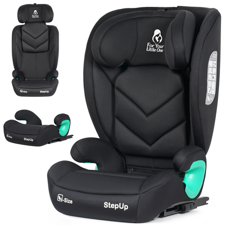 Stepup i-Size ISOFIX High-Back Booster – Midnight Black, 4-12 Years