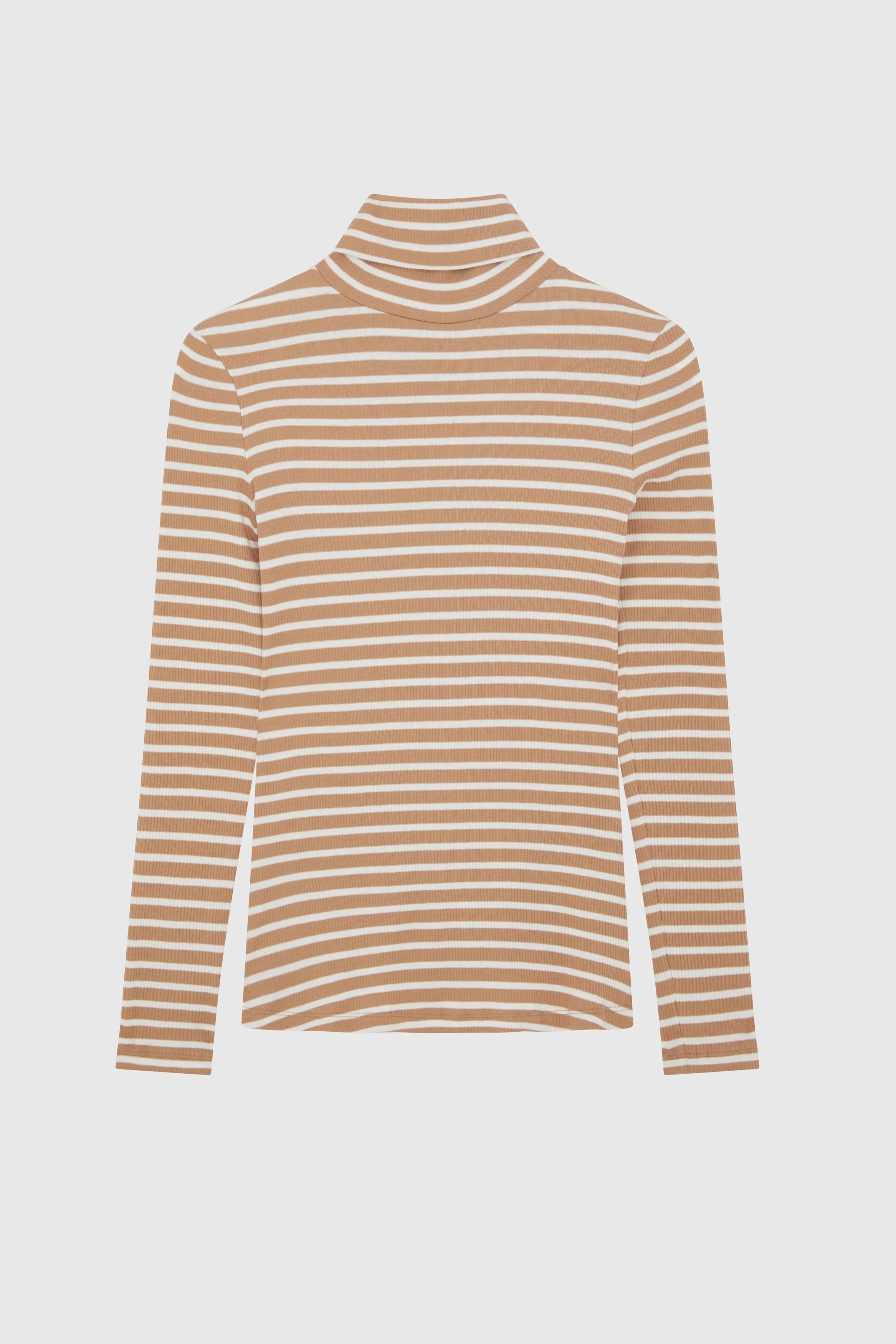 Women's Striped Cotton Roll Neck – Long Sleeve, Seven Colours, UK 8-16