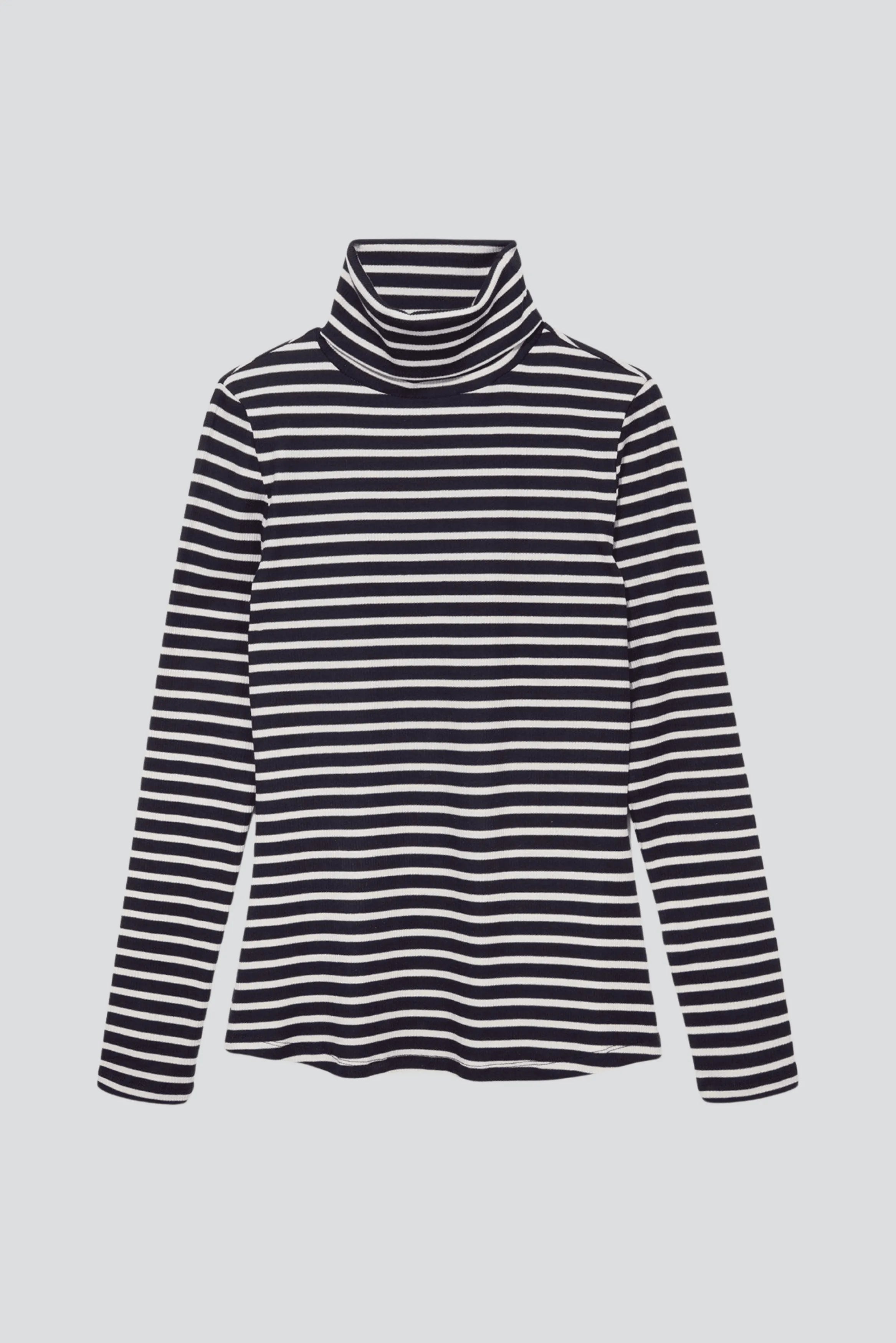 Women's Striped Cotton Roll Neck – Long Sleeve, Seven Colours, UK 8-16