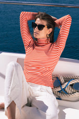 Women's Striped Cotton Roll Neck – Long Sleeve, Seven Colours, UK 8-16