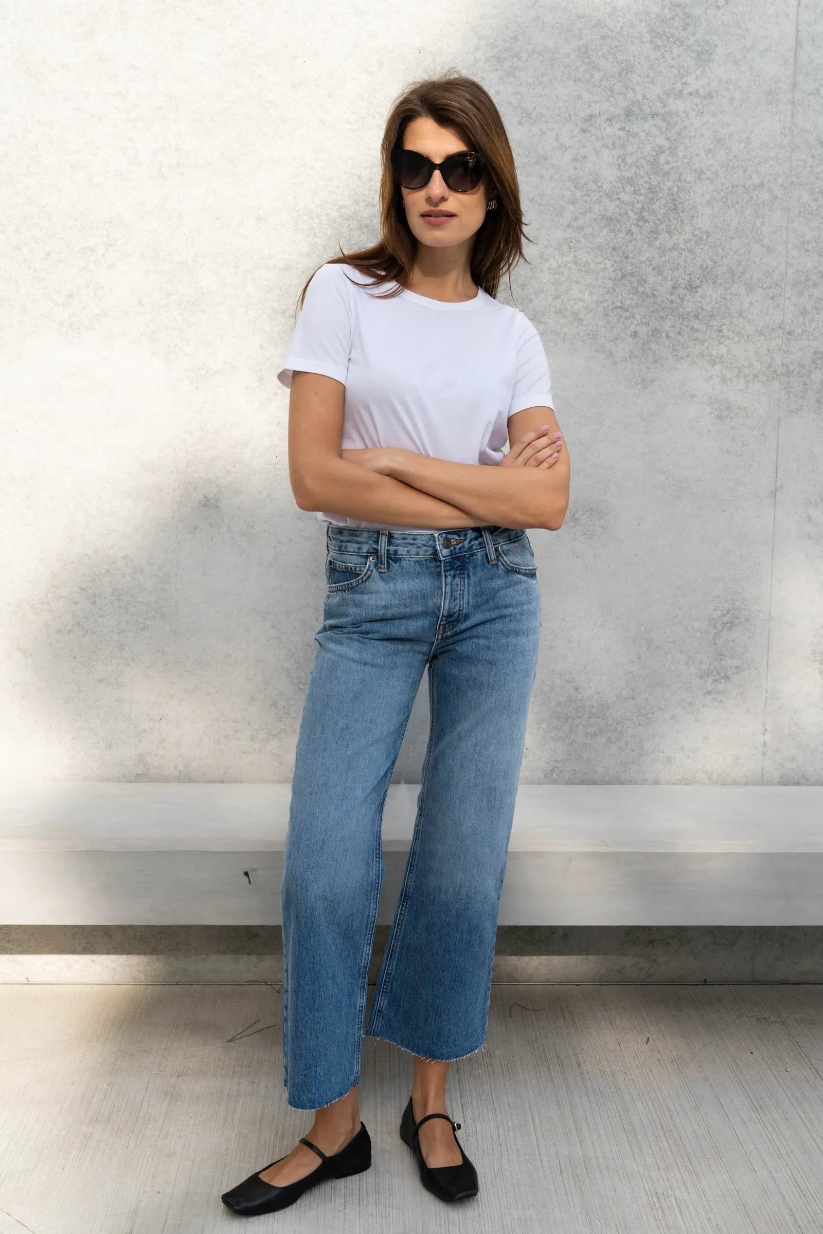 Women's Supima Cotton Crew Neck T-Shirt – A-Line, White, UK 8-16