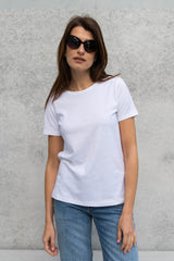 Women's Supima Cotton Crew Neck T-Shirt – A-Line, White, UK 8-16