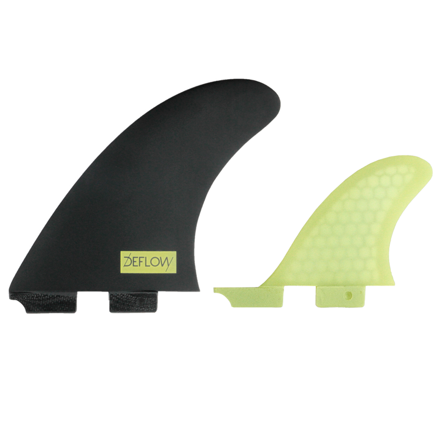 Deflow Twin + 1 Fins, Honeycomb Twin Fins with Centre Fin