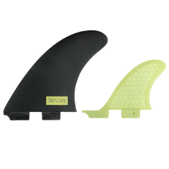 Deflow Twin + 1 Fins, Honeycomb Twin Fins with Centre Fin