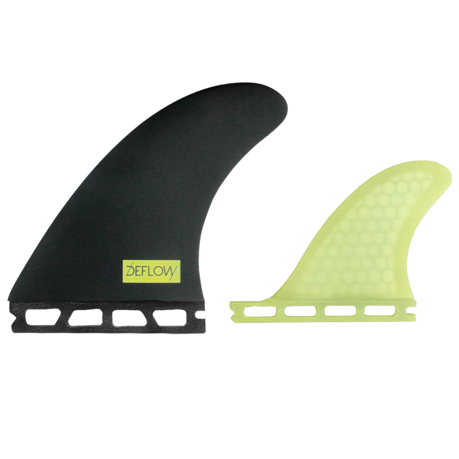 Deflow Twin + 1 Fins, Honeycomb Twin Fins with Centre Fin