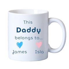 Personalised This Daddy Belongs To Mug – Add Children's Names