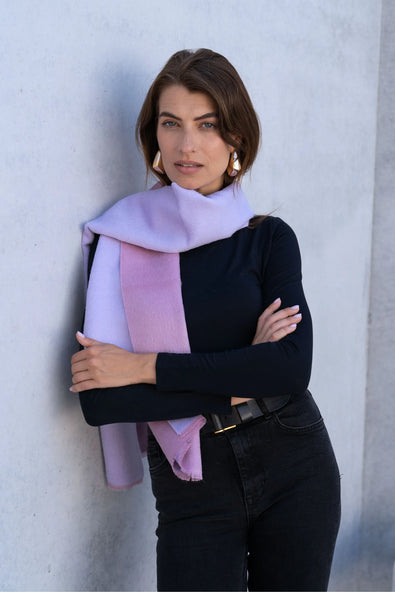 Baby Alpaca Reversible Scarf – Two Tone, Made in Peru