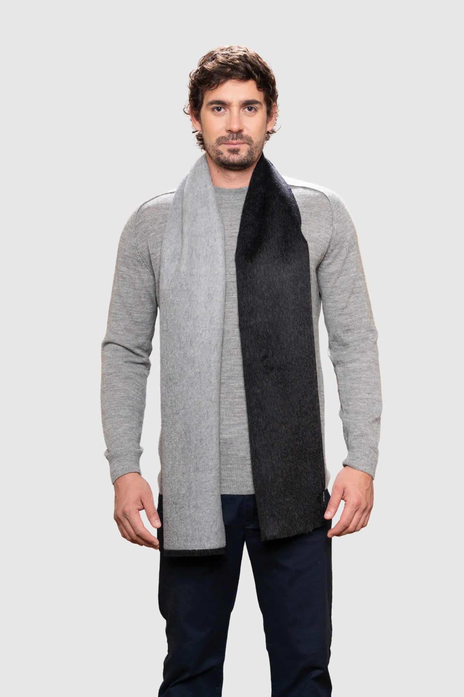 Baby Alpaca Reversible Scarf – Two Tone, Made in Peru