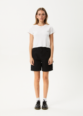 Afends Women's Emilie Denim Carpenter Shorts, Washed Black