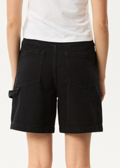 Afends Women's Emilie Denim Carpenter Shorts, Washed Black