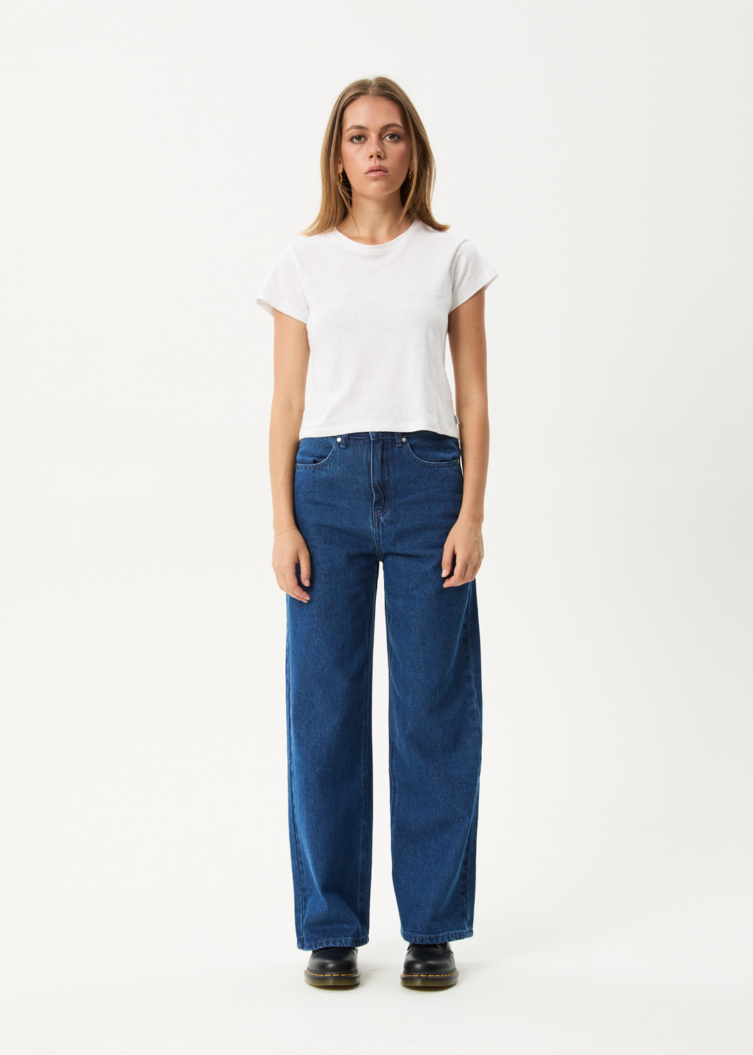 Afends Women's Bella Wide Leg Baggy Jeans, Hemp Blend Denim