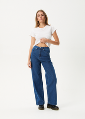 Afends Women's Bella Wide Leg Baggy Jeans, Hemp Blend Denim