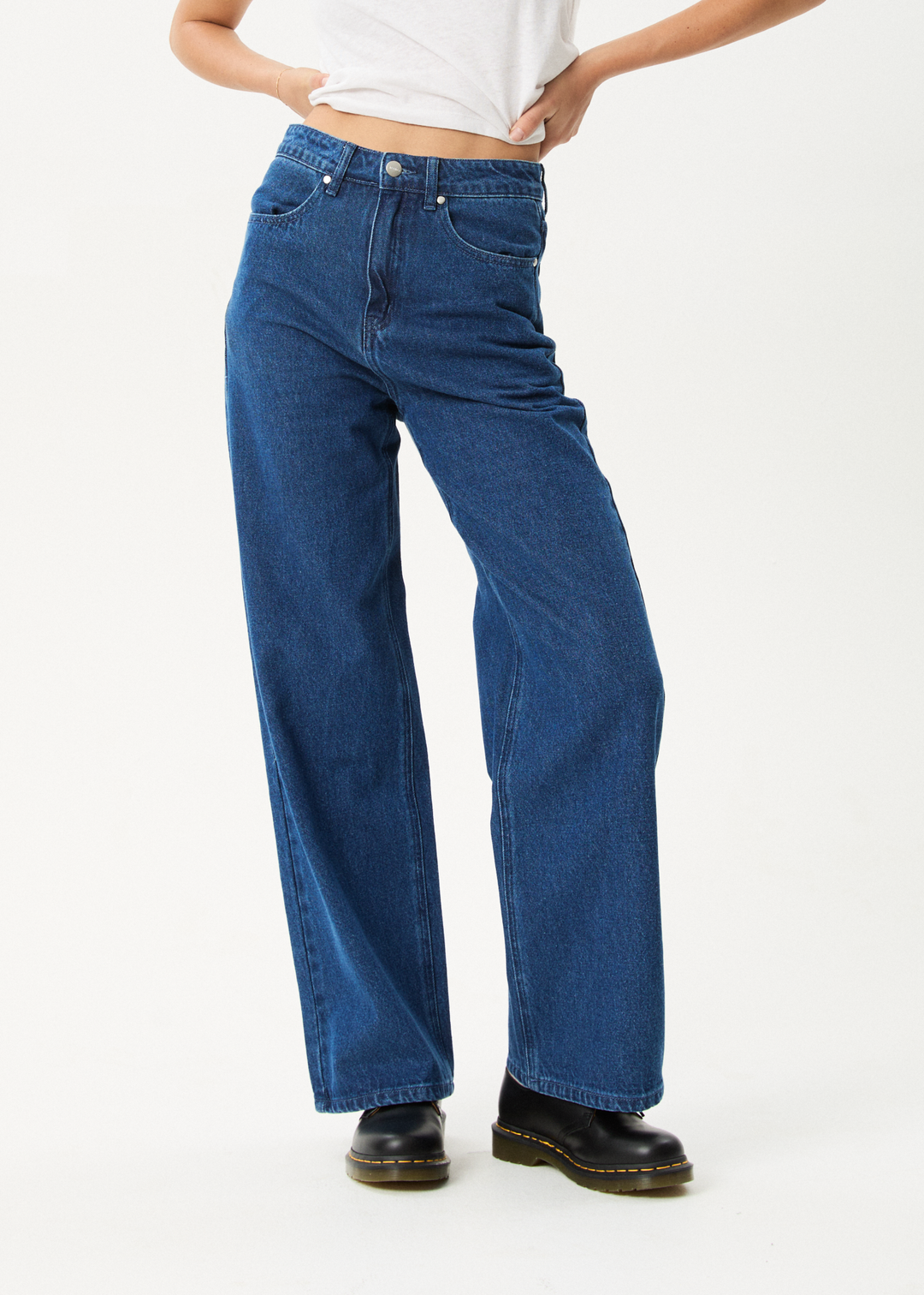 Afends Women's Bella Wide Leg Baggy Jeans, Hemp Blend Denim
