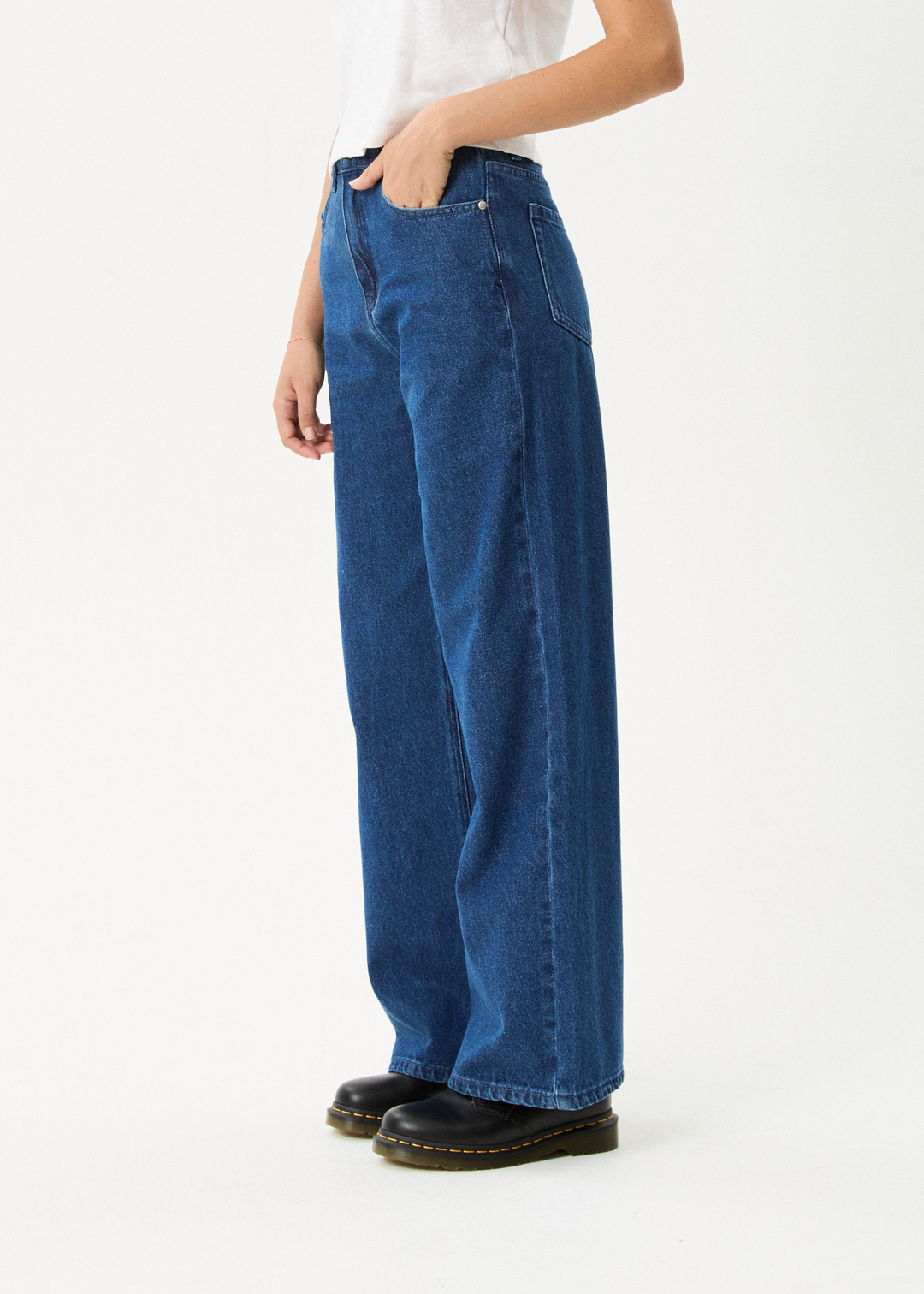 Afends Women's Bella Wide Leg Baggy Jeans, Hemp Blend Denim