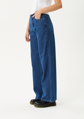Afends Women's Bella Wide Leg Baggy Jeans, Hemp Blend Denim