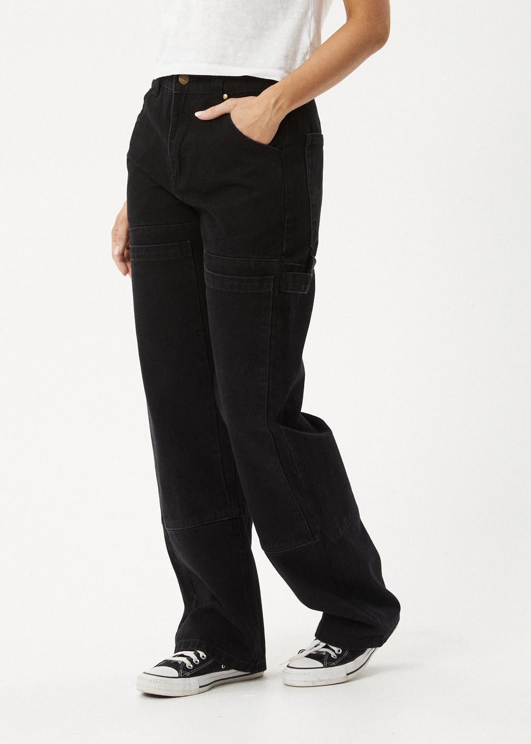 Afends Women's Moss Carpenter Jeans, Organic Cotton Denim