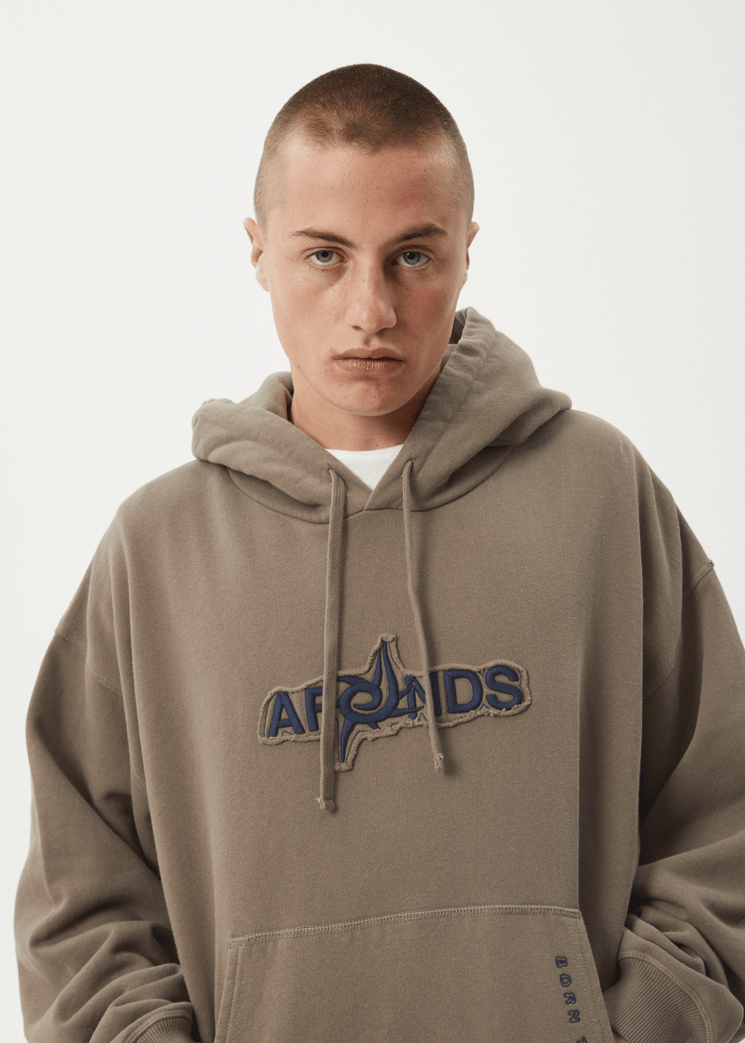 Afends Men's Antics Boxy Fit Hoodie, 320gsm Brushed Fleece