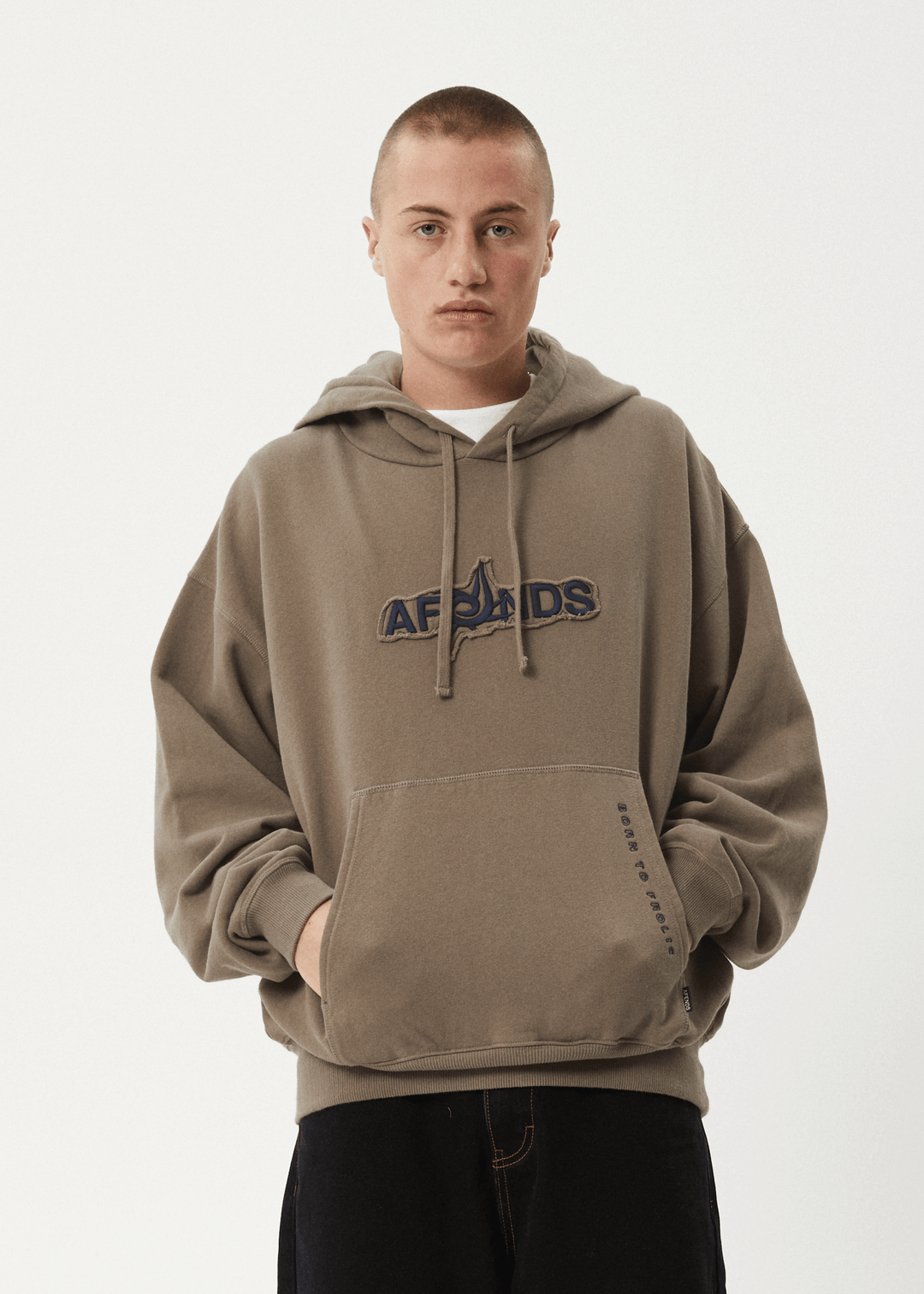 Afends Men's Antics Boxy Fit Hoodie, 320gsm Brushed Fleece