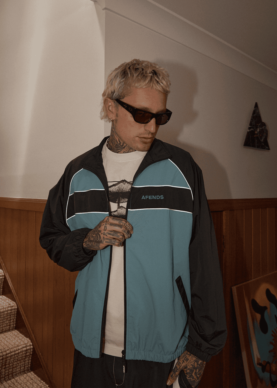 Afends Unisex Spicy Sports Spray Jacket, Recycled Nylon