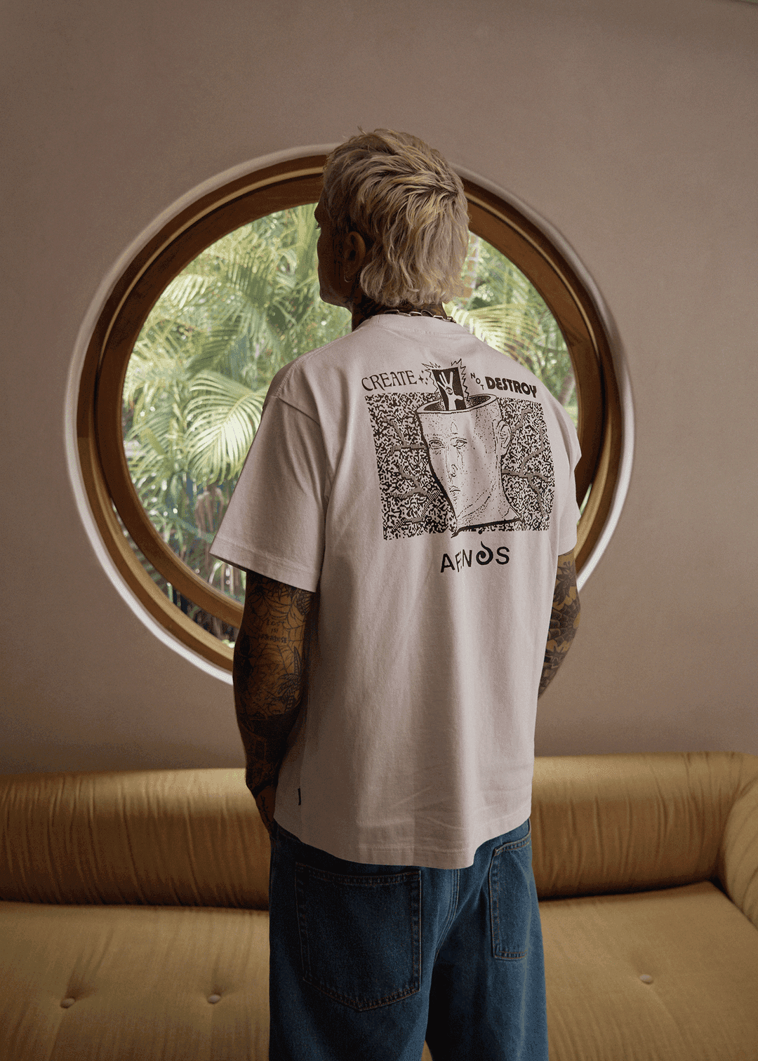 Afends Men's Mind Over Boxy T-Shirt, 240gsm Recycled Cotton Blend