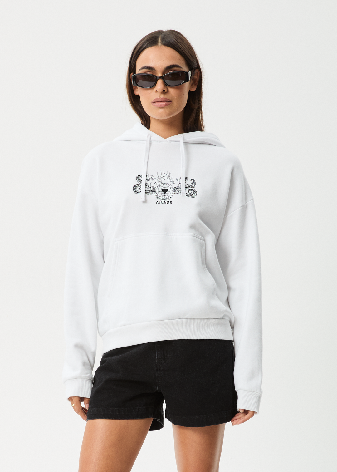 Afends Women's Bonfire Hoodie, Recycled Cotton Fleece