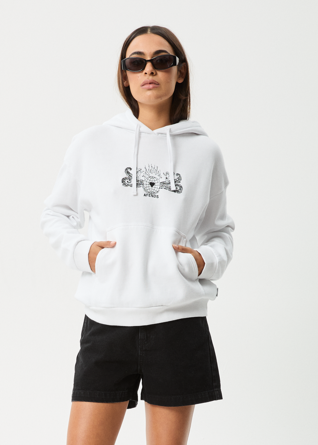 Afends Women's Bonfire Hoodie, Recycled Cotton Fleece