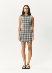 Blair Ribbed Check Mini Dress with Open Back