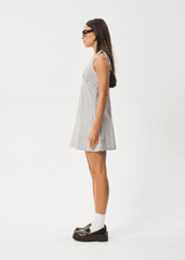 Drew Organic Cotton Seersucker Mini Dress in Check