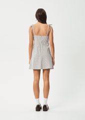 Drew Organic Cotton Seersucker Mini Dress in Check