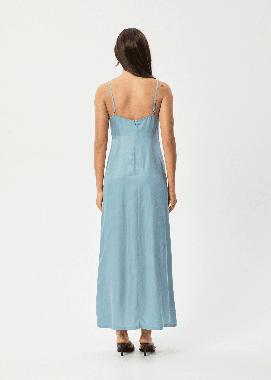 Delia Cupro Maxi Dress with Front Split