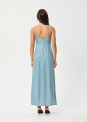 Delia Cupro Maxi Dress with Front Split