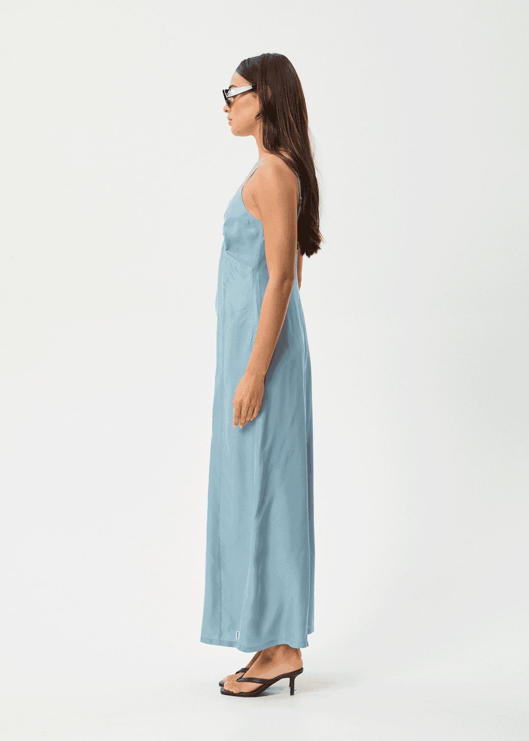 Delia Cupro Maxi Dress with Front Split