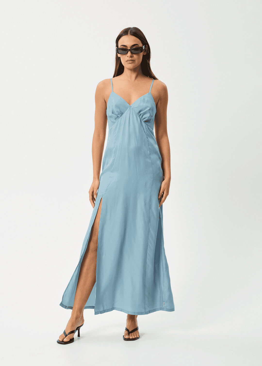Delia Cupro Maxi Dress with Front Split